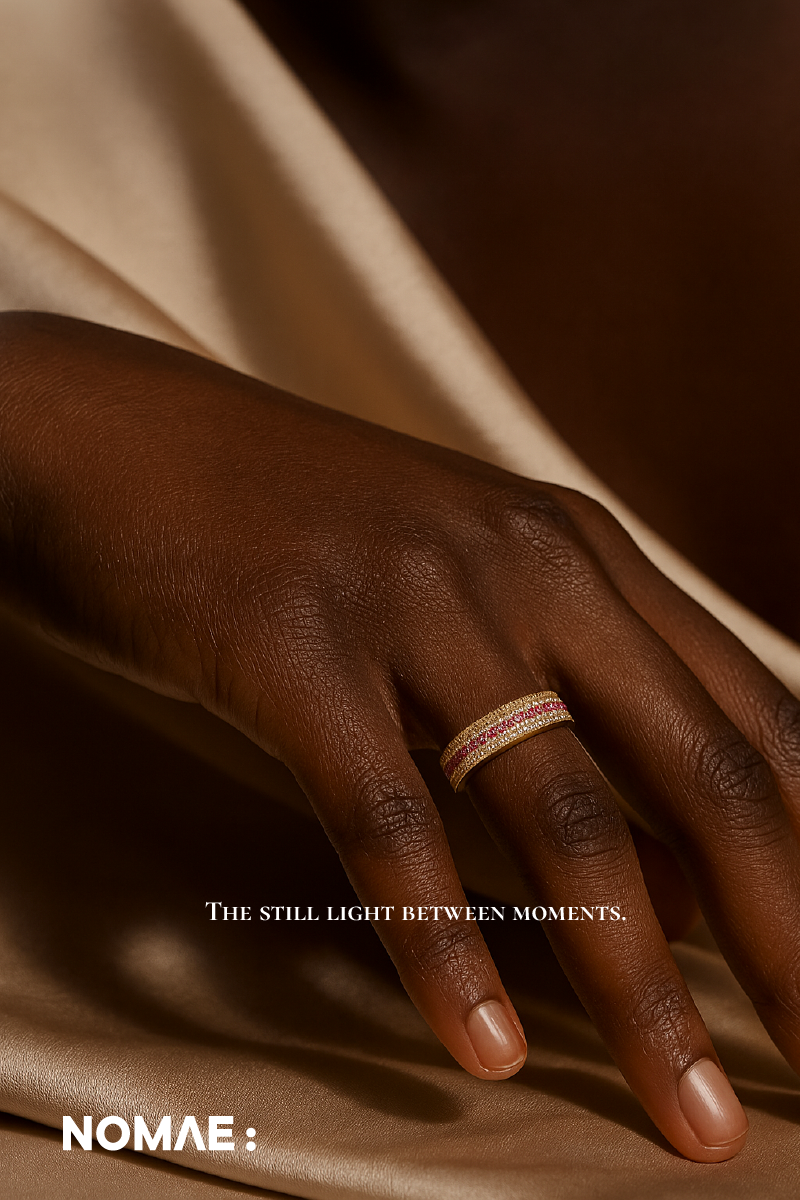 ORAE ECLAT RING | 925 Silver Gold-Plated Band with Pink & White CZ