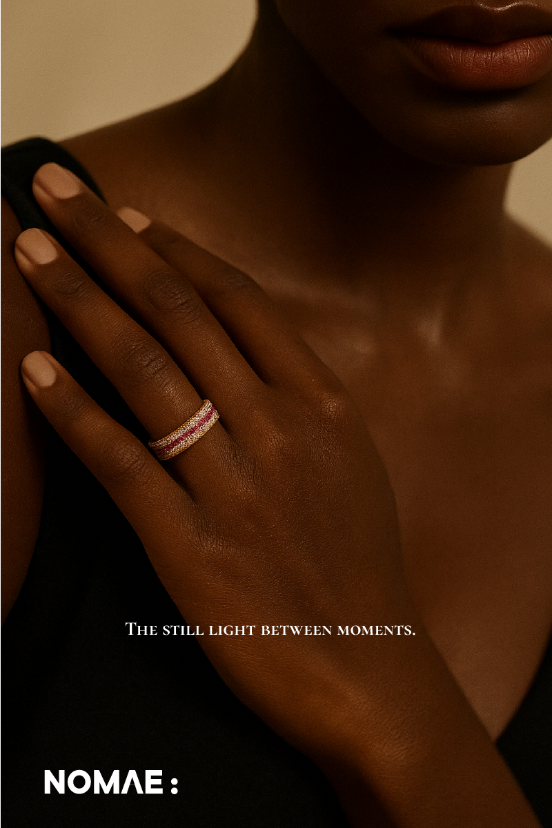 ORAE ECLAT RING | 925 Silver Gold-Plated Band with Pink & White CZ